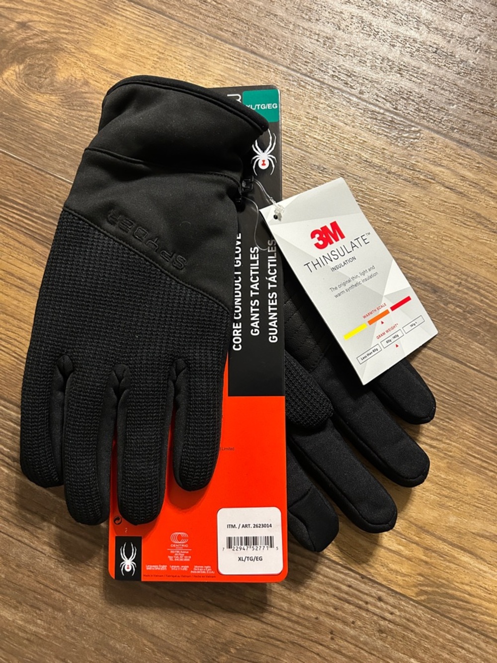 Spyder Men's Black Insulated Core Tactical Gloves